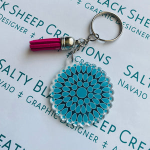 Turquoise brooch keychain