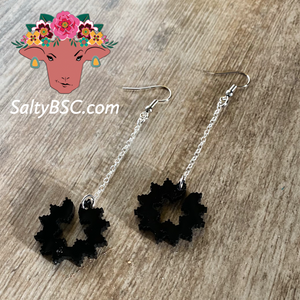 Mini Black Basket earrings