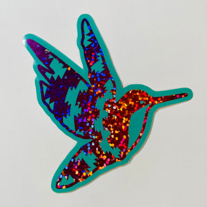Glitter Hummingbird Sticker